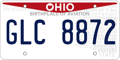 OH license plate GLC8872