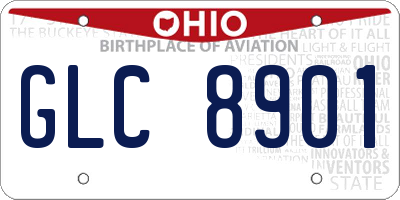 OH license plate GLC8901