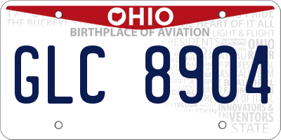 OH license plate GLC8904