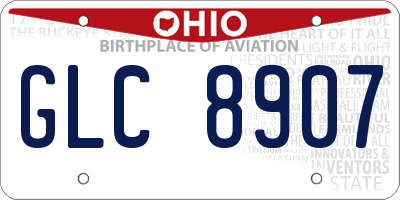 OH license plate GLC8907