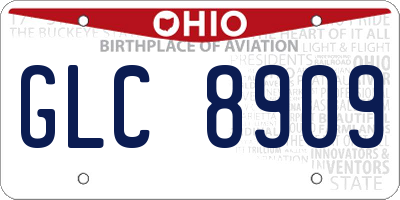 OH license plate GLC8909