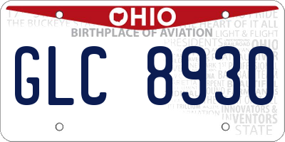OH license plate GLC8930