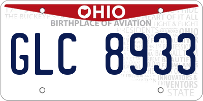 OH license plate GLC8933
