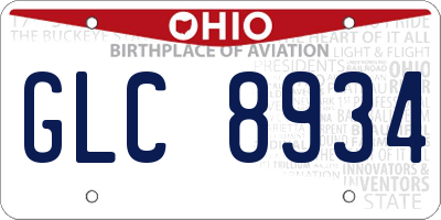 OH license plate GLC8934