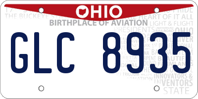 OH license plate GLC8935