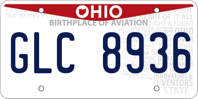 OH license plate GLC8936