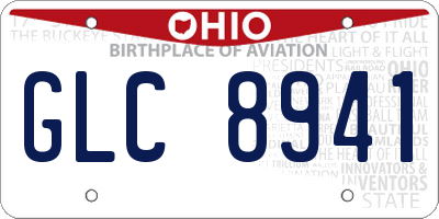OH license plate GLC8941