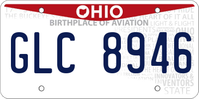 OH license plate GLC8946