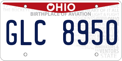OH license plate GLC8950
