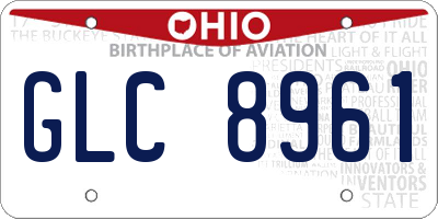 OH license plate GLC8961
