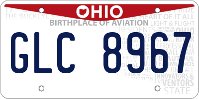 OH license plate GLC8967