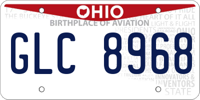 OH license plate GLC8968
