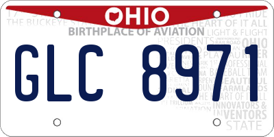 OH license plate GLC8971