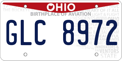 OH license plate GLC8972
