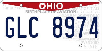 OH license plate GLC8974