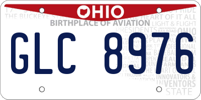 OH license plate GLC8976