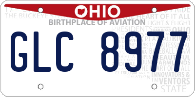 OH license plate GLC8977