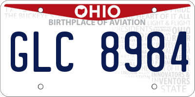 OH license plate GLC8984