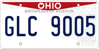 OH license plate GLC9005
