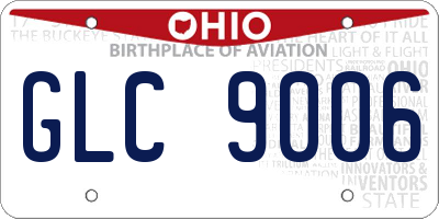 OH license plate GLC9006