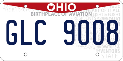 OH license plate GLC9008