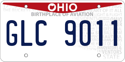 OH license plate GLC9011