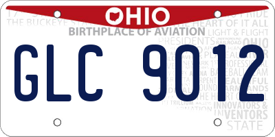 OH license plate GLC9012