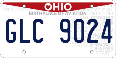 OH license plate GLC9024