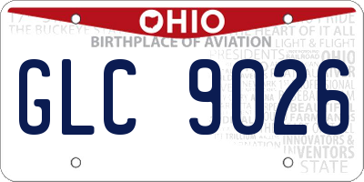 OH license plate GLC9026