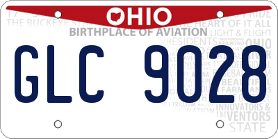 OH license plate GLC9028