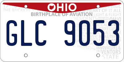 OH license plate GLC9053