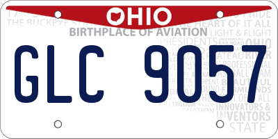 OH license plate GLC9057