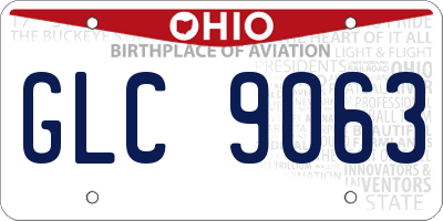 OH license plate GLC9063