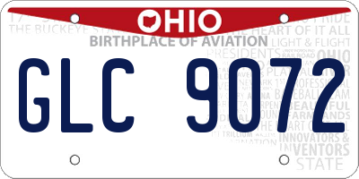 OH license plate GLC9072