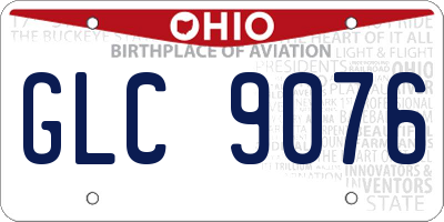 OH license plate GLC9076