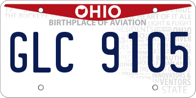 OH license plate GLC9105