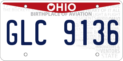 OH license plate GLC9136