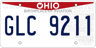 OH license plate GLC9211