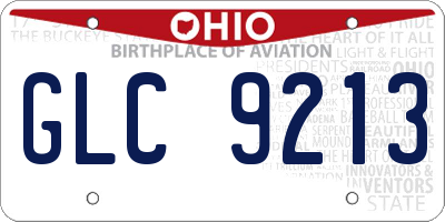 OH license plate GLC9213