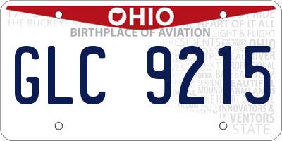 OH license plate GLC9215