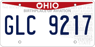 OH license plate GLC9217