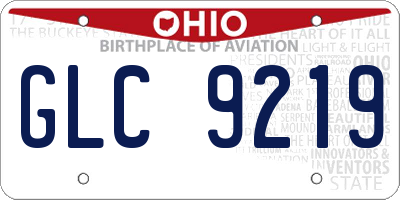 OH license plate GLC9219