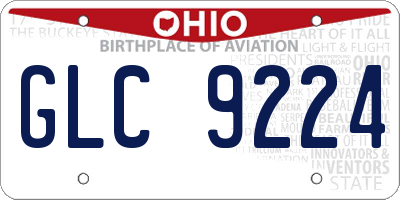 OH license plate GLC9224