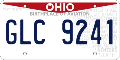 OH license plate GLC9241