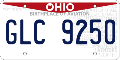 OH license plate GLC9250