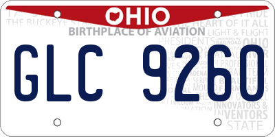 OH license plate GLC9260