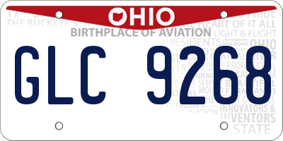 OH license plate GLC9268