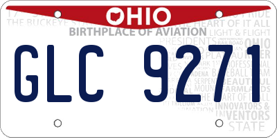 OH license plate GLC9271