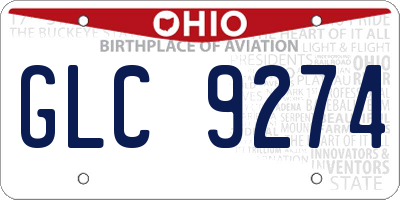 OH license plate GLC9274
