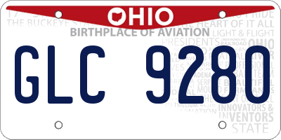 OH license plate GLC9280